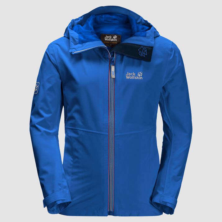 Chamarra Hardshell Jack Wolfskin Jwp Niños Azules Mexico-8794516